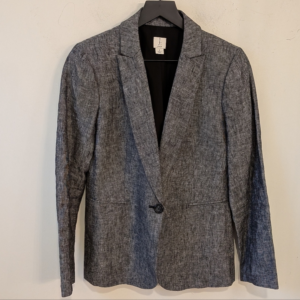 J. Crew Factory Gray Linen Blend Blazer